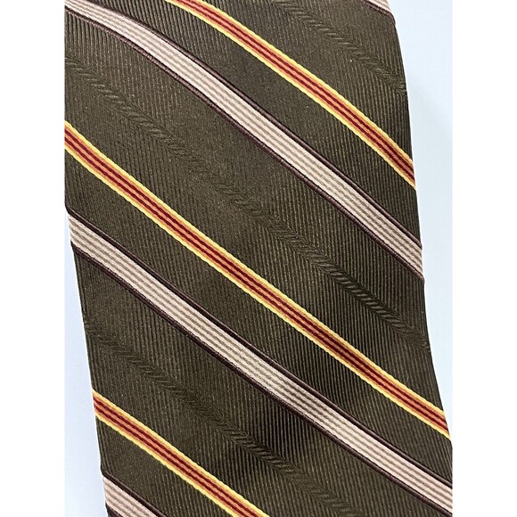Jos. A. Bank Striped Green Silk Neck Tie Made in Italy 3.5” W 60” Long - Picture 6 of 8